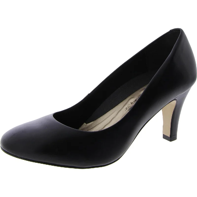 Walking Cradles Womens MARLEY Leather Almond Toe Pumps