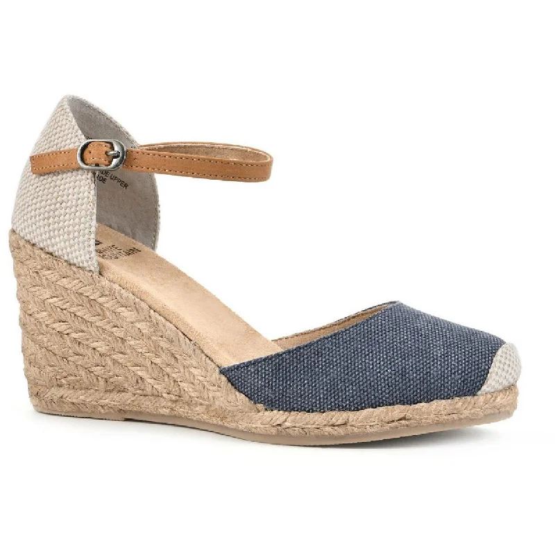 White Mountain Womens Mamba Canvas Ankle Strap Espadrilles