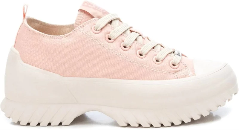 Women's Canvas Platform Sneakers In Light/pastel Pink