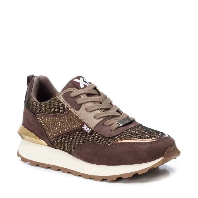 Women's Lace-Up Sneakers In Brown