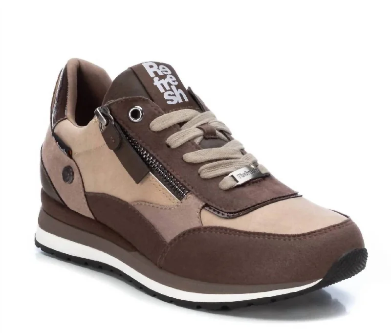 Women's Lace-Up Sneakers In Brown