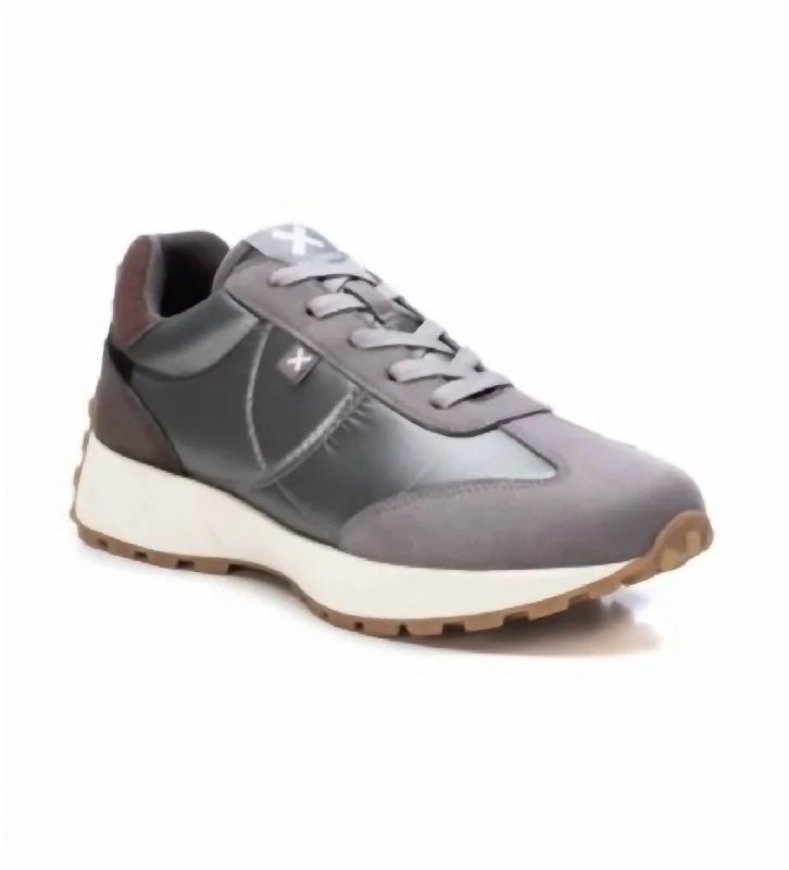 Women's Lace-Up Sneakers In Charcoal