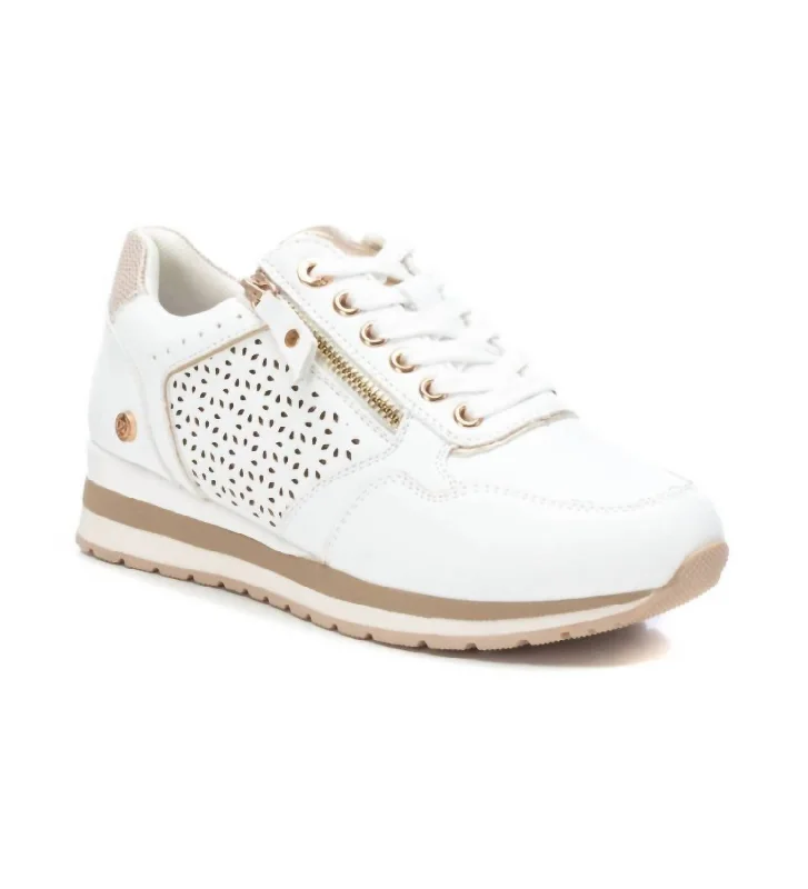 Women's Lace-Up Sneakers In White