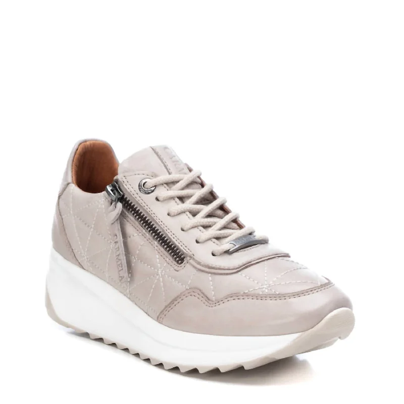 Women's Leather Sneakers In Ice