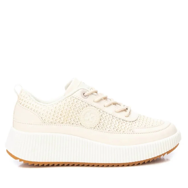 Women's Trainer Sneakers In Beige