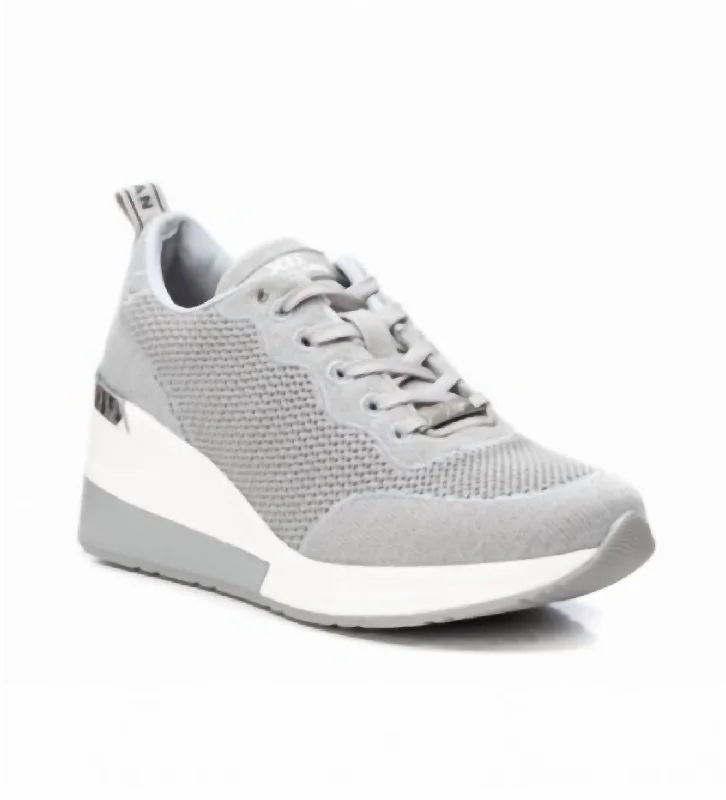 Women's Wedge Sneakers In Grey