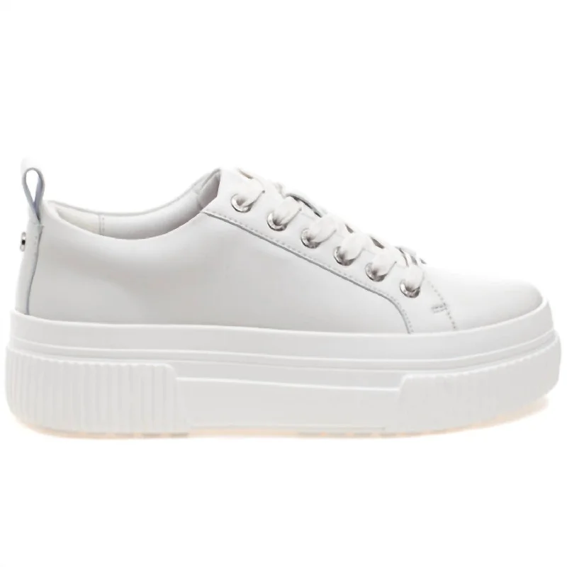 Women's West Leather Sneaker In White Leather