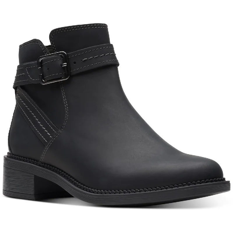 Clarks Womens Maye Strap Leather Ankle Booties