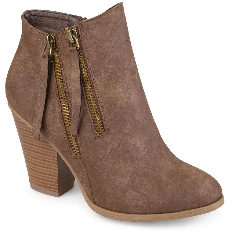 Journee Collection Womens Faux Suede Almond Toe Booties