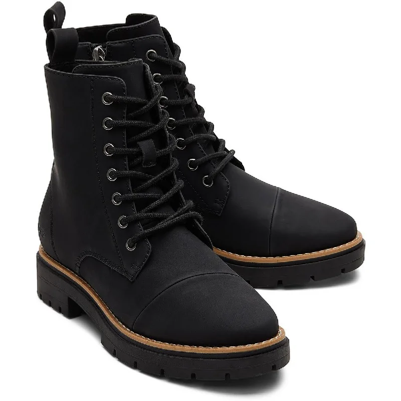 Toms Womens Alaya Faux leather Round toe Combat & Lace-up Boots