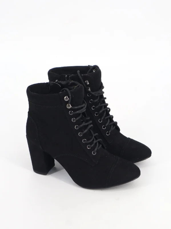 Women's Plain High Heels Ankle Boots,Black