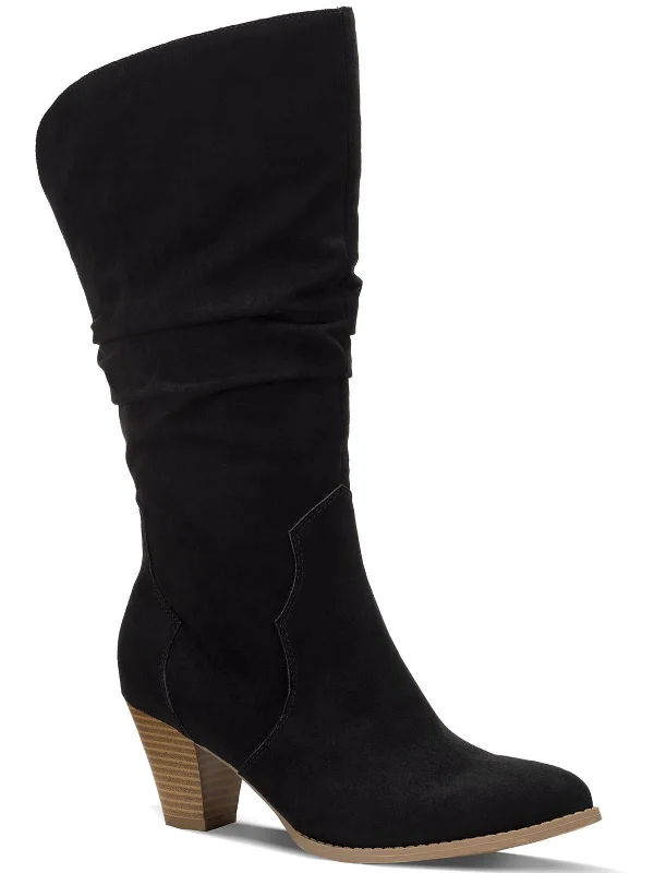 Arlenee Womens Heeled Pointed Toe Mid-Calf Boots