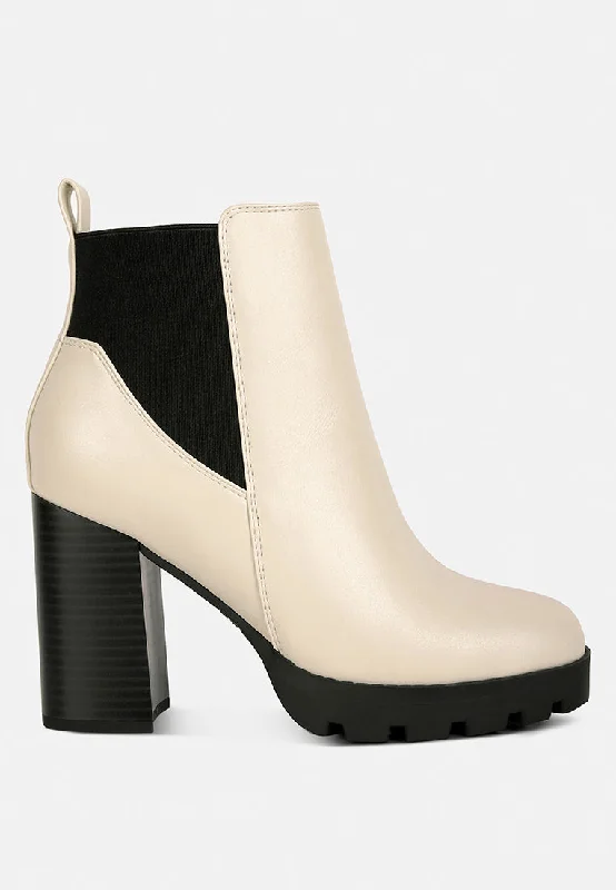 bolt block heeled chelsea boots