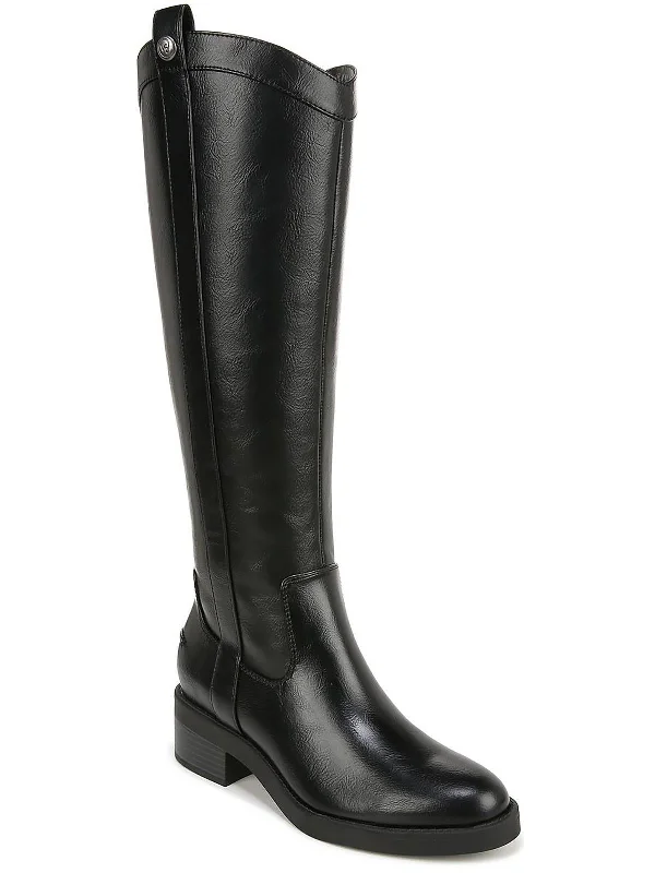 Bridgett Womens Faux Leather Wide Calf Knee-High Boots