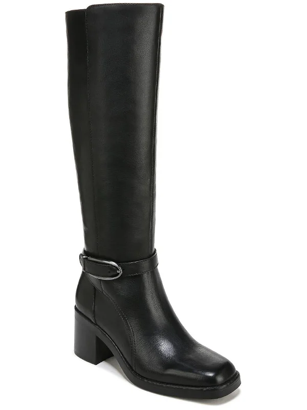 Elliot Womens Leather Square Toe Knee-High Boots