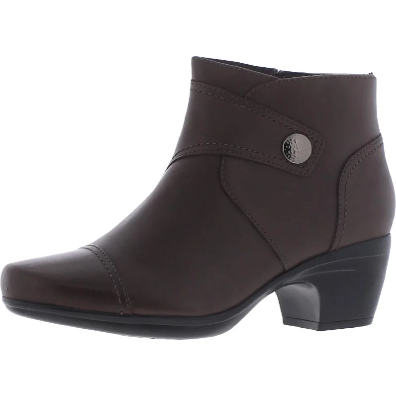 Emily Calle Womens Leather Zipper Ankle Boots