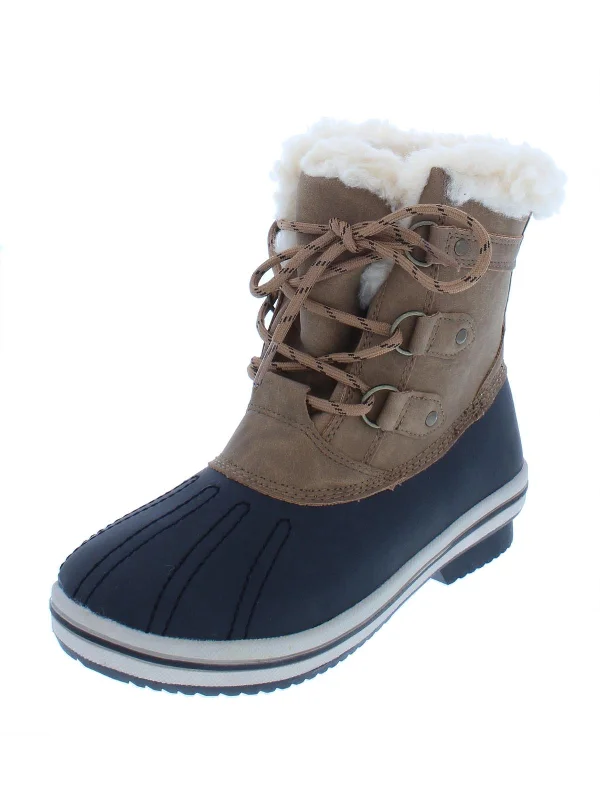 Gina Womens Faux Leather Cold Weather Winter Boots