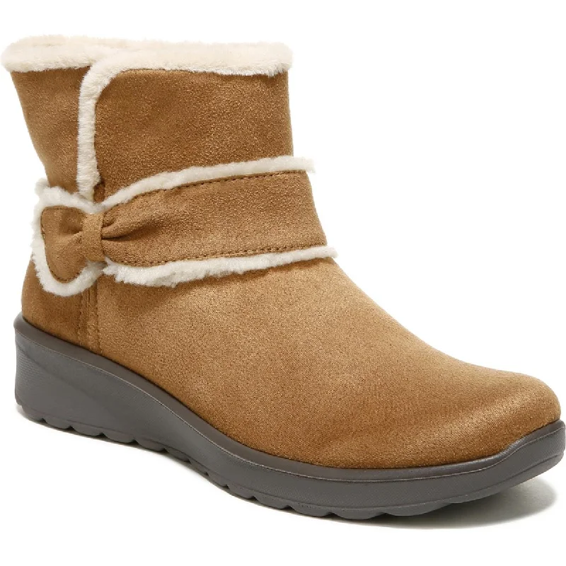 Glaze Womens Faux Fur Lined Ankle Boots