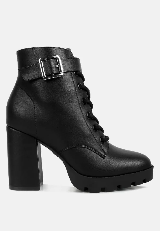 grahams faux leather lace up boots