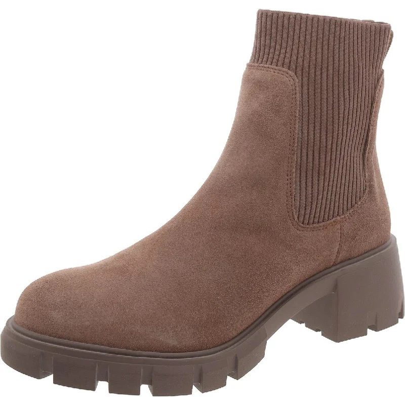 Hutch Womens Suede Lugged Sole Chelsea Boots