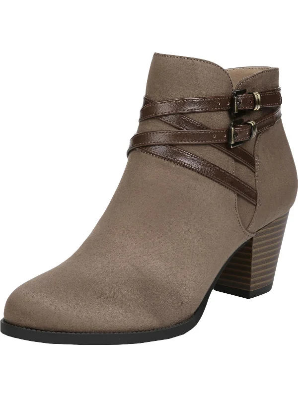 Jezebel Womens Faux Suede Memory Foam Block Heel Boot