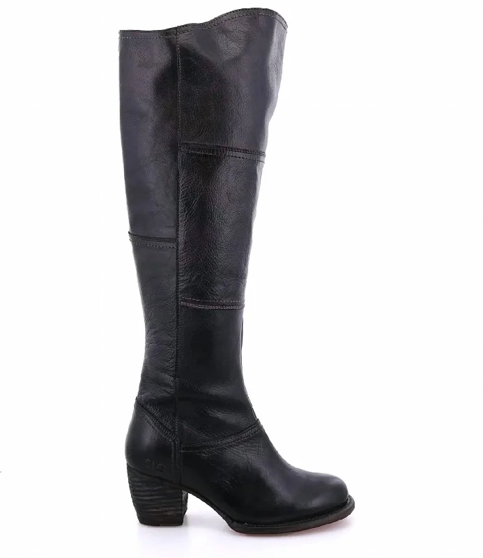 Kennice Over Knee Boot In Black Rustic