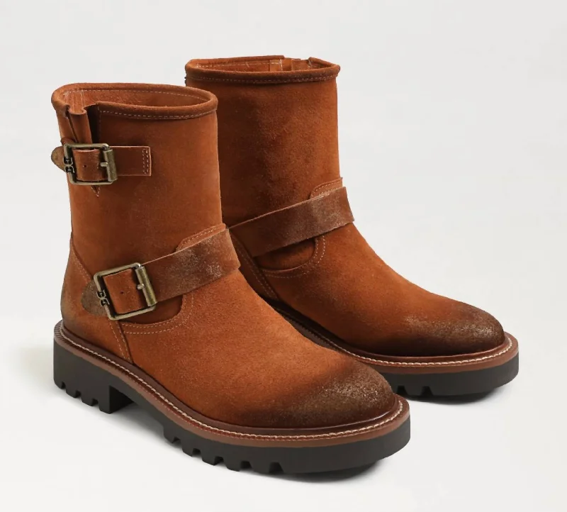 Kinsley Motorcycle Boot In Amber Brown