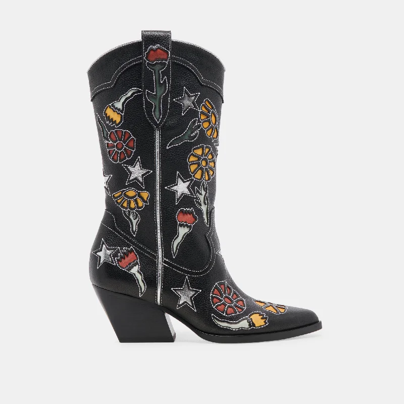 LASSIE BOOTS BLACK MULTI LEATHER