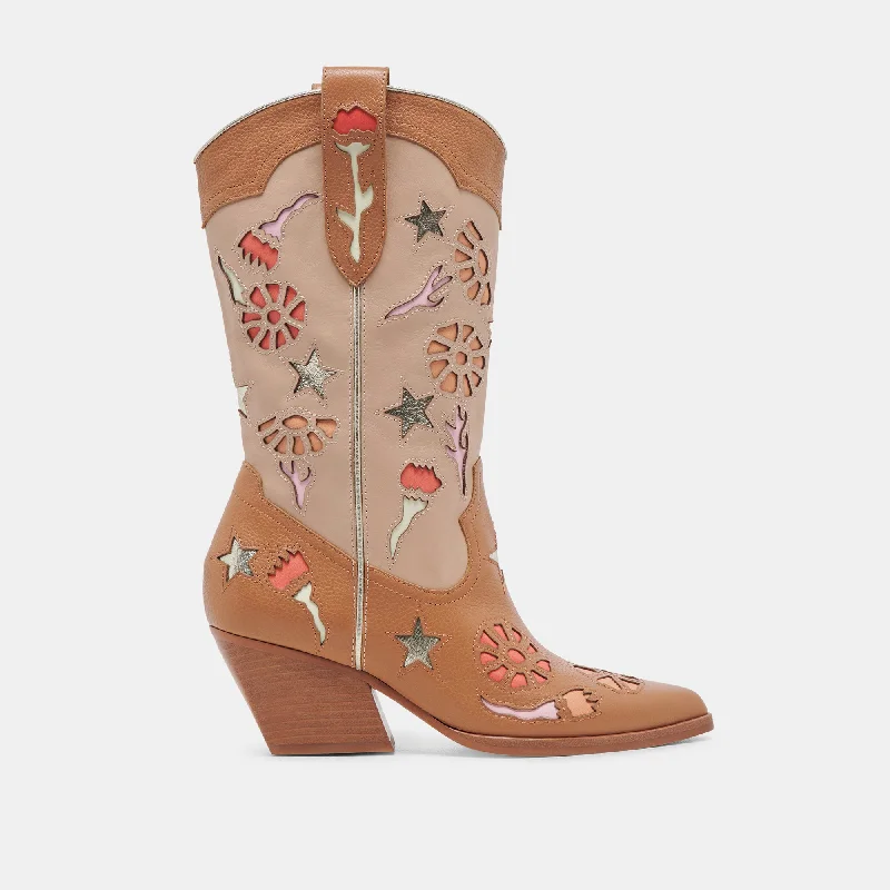 LASSIE BOOTS TAN MULTI LEATHER