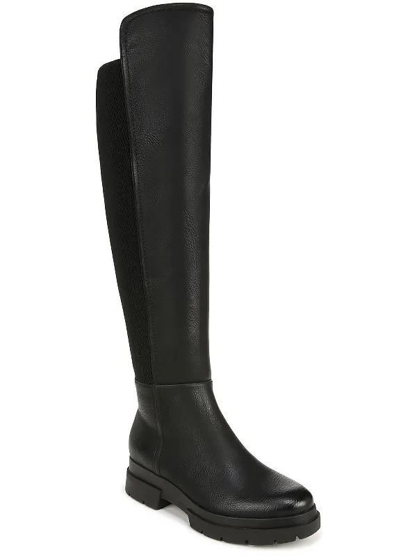 Olga Womens Faux Leather Tall Over-The-Knee Boots