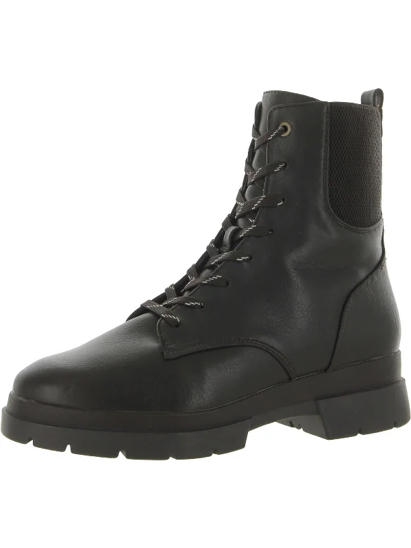 Ozzy Womens Faux Nubuck Lace-Up Combat & Lace-up Boots