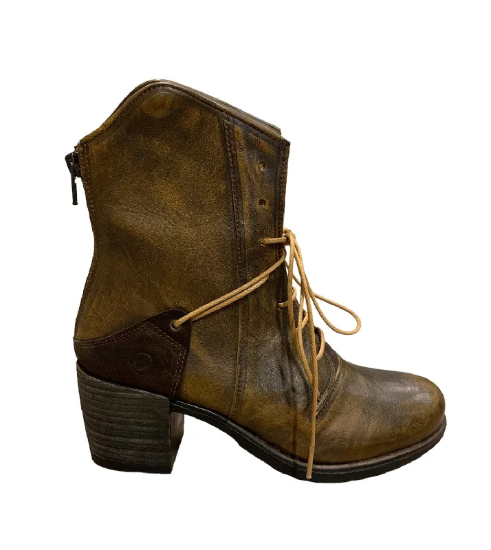 Prime Lace Up Boot In Cognac