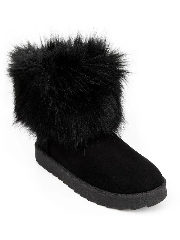 Radient Womens Faux Suede Cozy Winter & Snow Boots