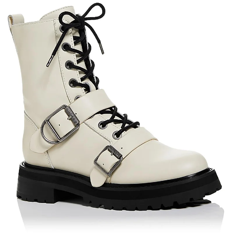 Ronson Womens Lace Up Lug Sole Combat & Lace-Up Boots