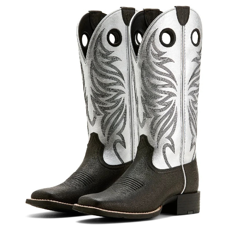 Ariat Women's Ryder Round Up Black/Antique Silver Boot