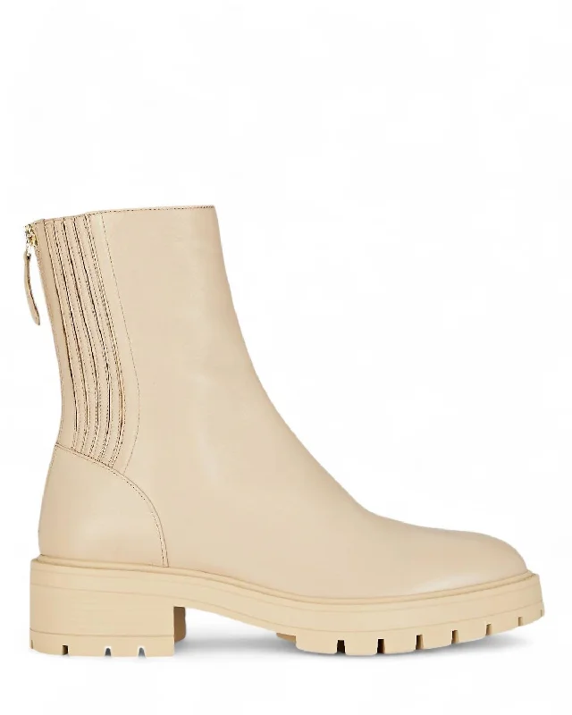 Saint Honore Combat Bootie In Soft Beige