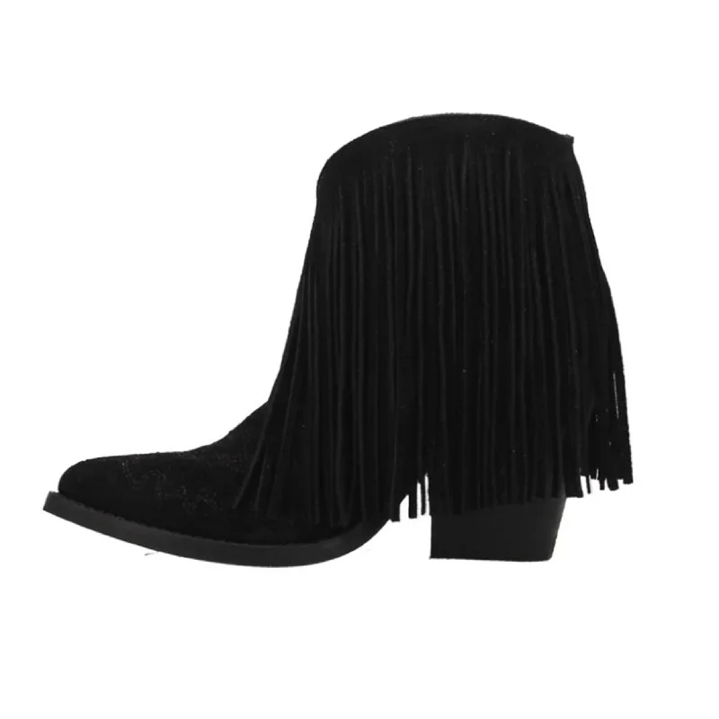 Dingo Women's Black Fringed Tangles Bootie