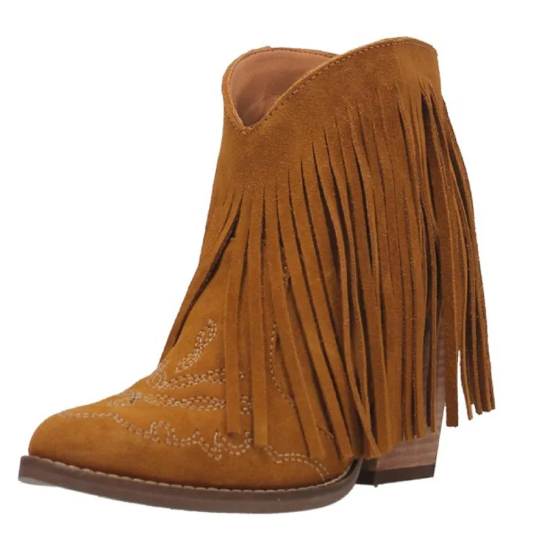 Dingo Women's Mustard Fringed Tangles Bootie