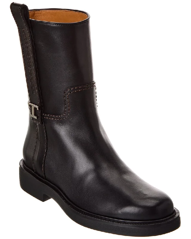 TOD’s T Logo Leather Boot