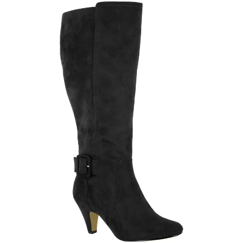 Troy II Plus Womens Faux Suede Wide Calf Knee-High Boots