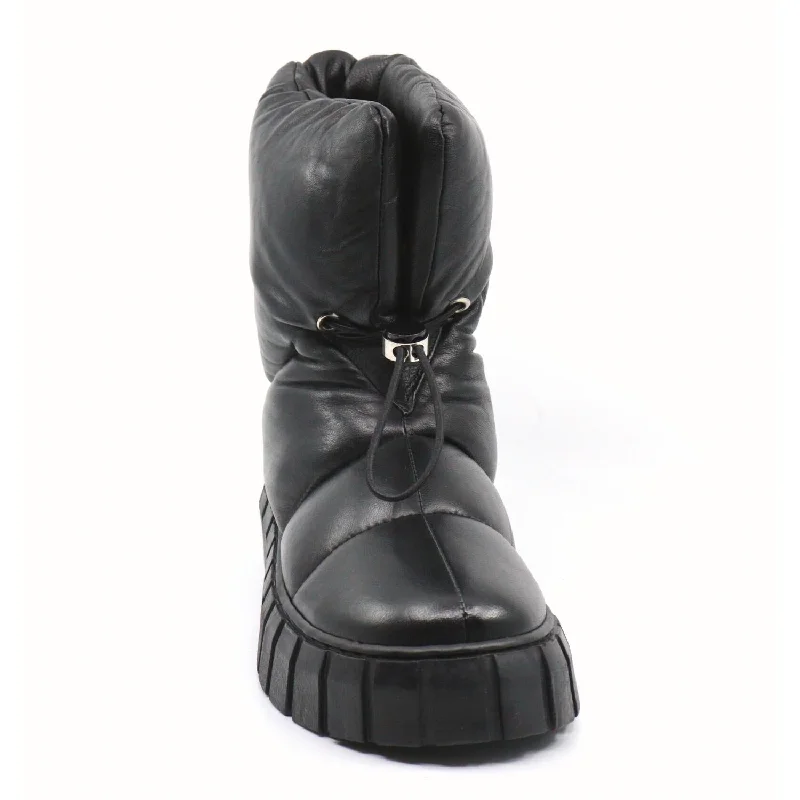 Women's Leather Victor Combat Boot In Black