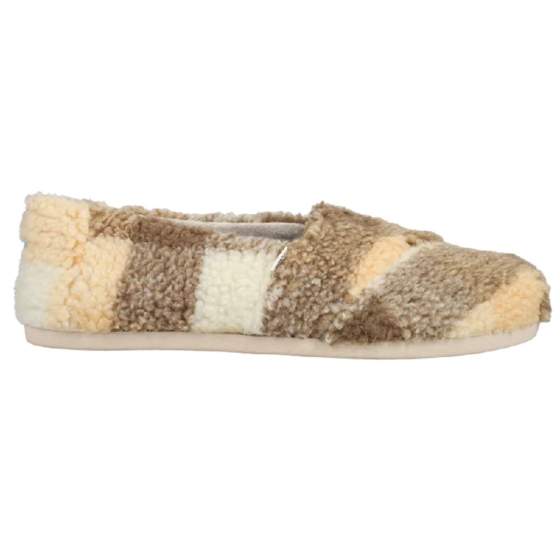 Alpargata Fuzzy Plaid Slip On Flats