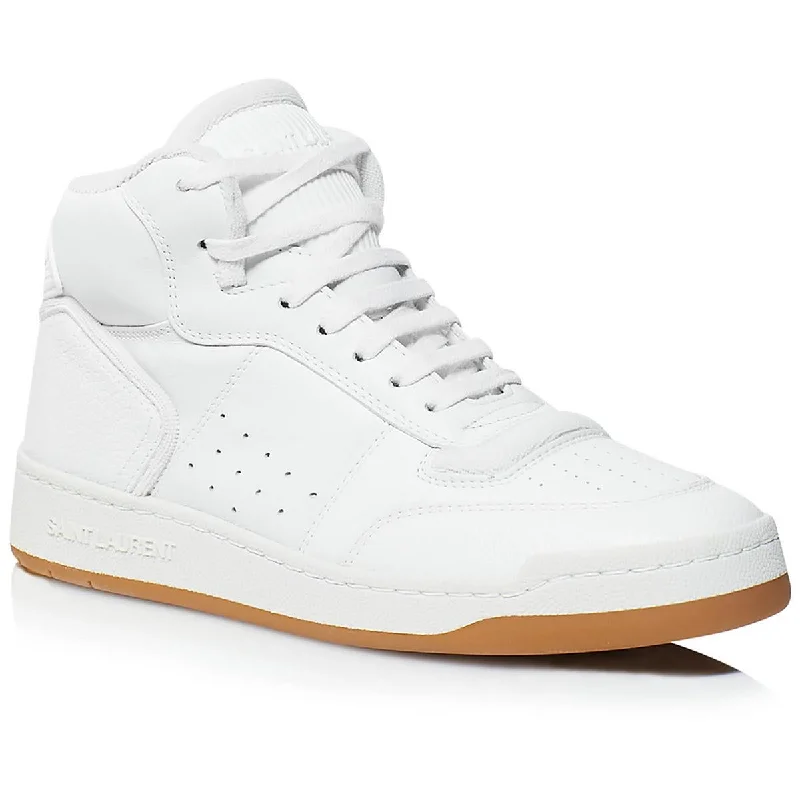 Womens Faux Leather Lifestyle High-Top Sneakers