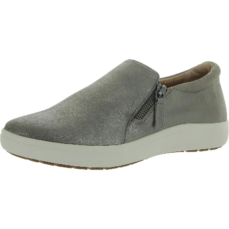 Jenna Brushed Womens Leather Padded Insole Slip-On Sneakers