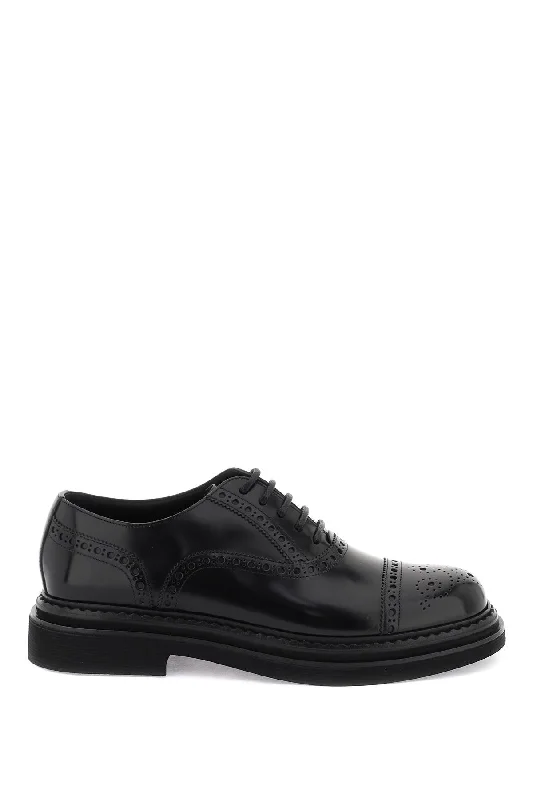 Dolce & Gabbana Brushed Leather Oxford Lace-Ups