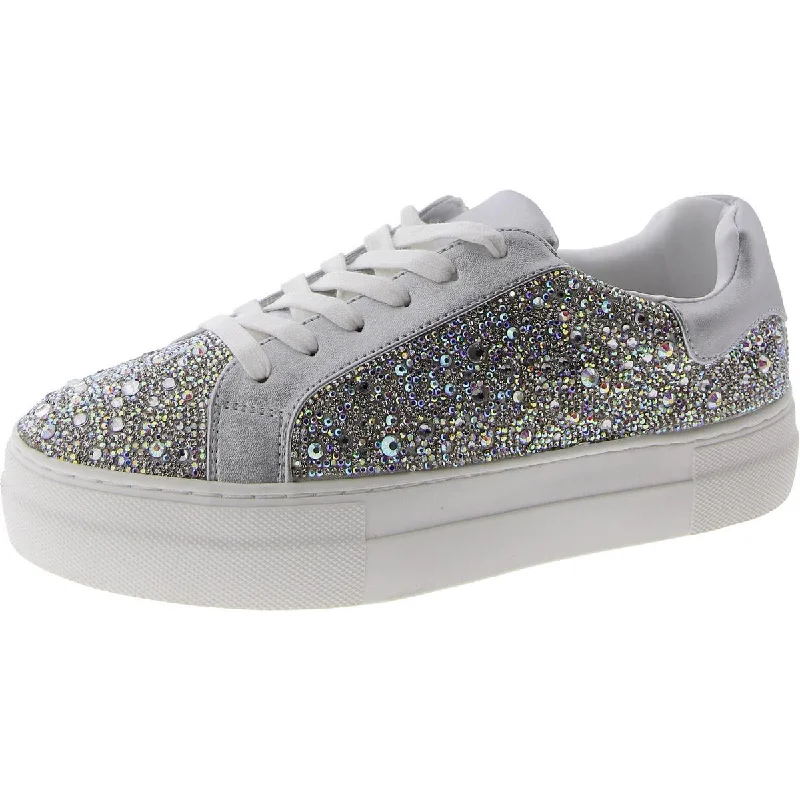 Salinas Womens Metallic Rhinestone Casual And Fashion Sneakers