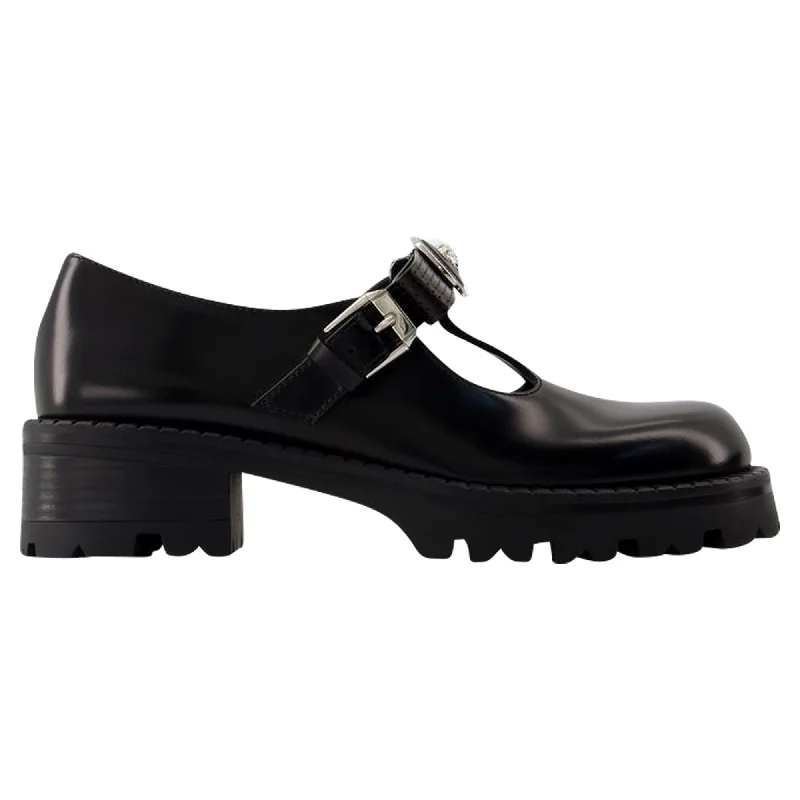 Derbies - Versace - Leather - Black