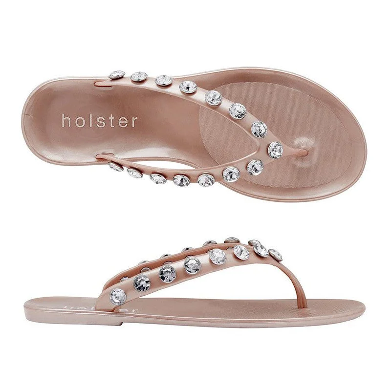 Holster Vacation Jewelled Toe Thong - Champagne