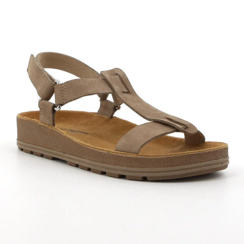 Hush Puppies Ivy Leather T-Bar Nubuck Sandal - Canna Nubuck