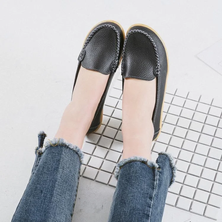 Spring Autumn Fashion Women's Genuine Leather Slip-on Flats Loafers